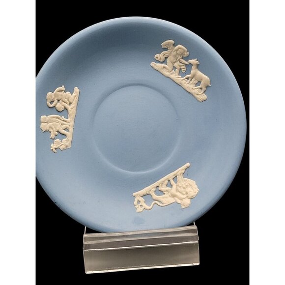 Dudson Hanley Jasper Ware Plate 5.25" Cherubs Lion Bird & Dear Vintage 1945 - Picture 6 of 8